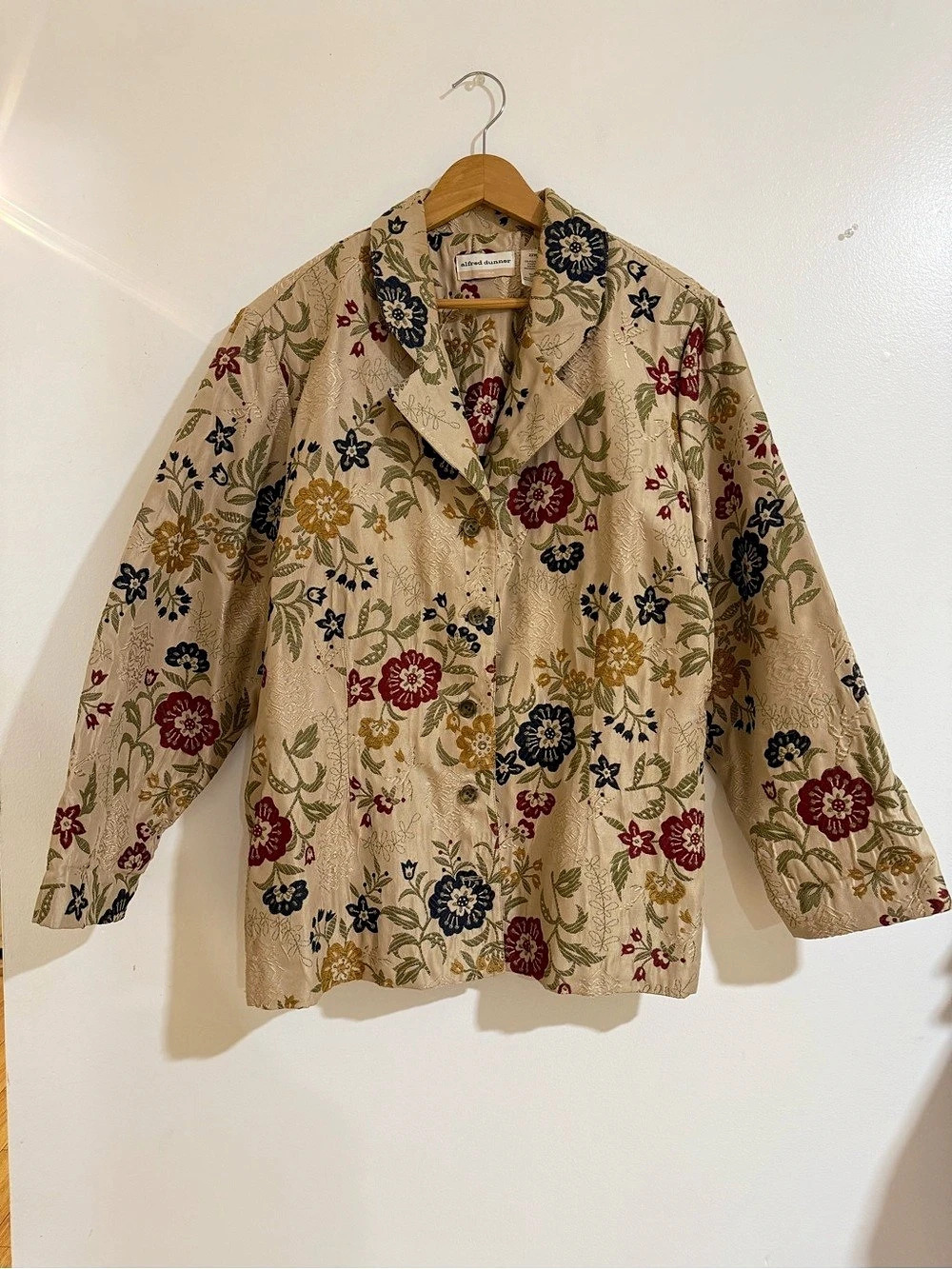 Alfred Dunner Tapestry Floral Button Blazer Jacket 22W